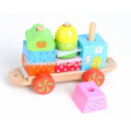 2015 New Item Hot Selling Wooden Car Set Colorful Pulling Toys for Kids